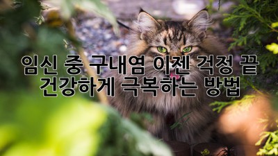 임신 중 구내염, 이젠 걱정 끝! 건강하게 극복하는 방법